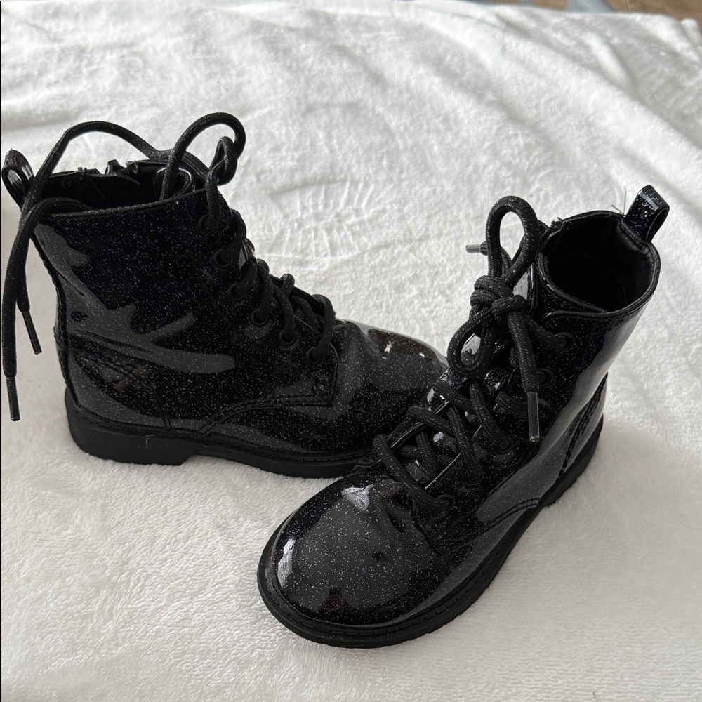 George Black Glitter Lace-Up Girls' Boots